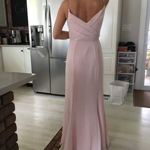Braidsmaid dress light pink Jim Hjelm long gown